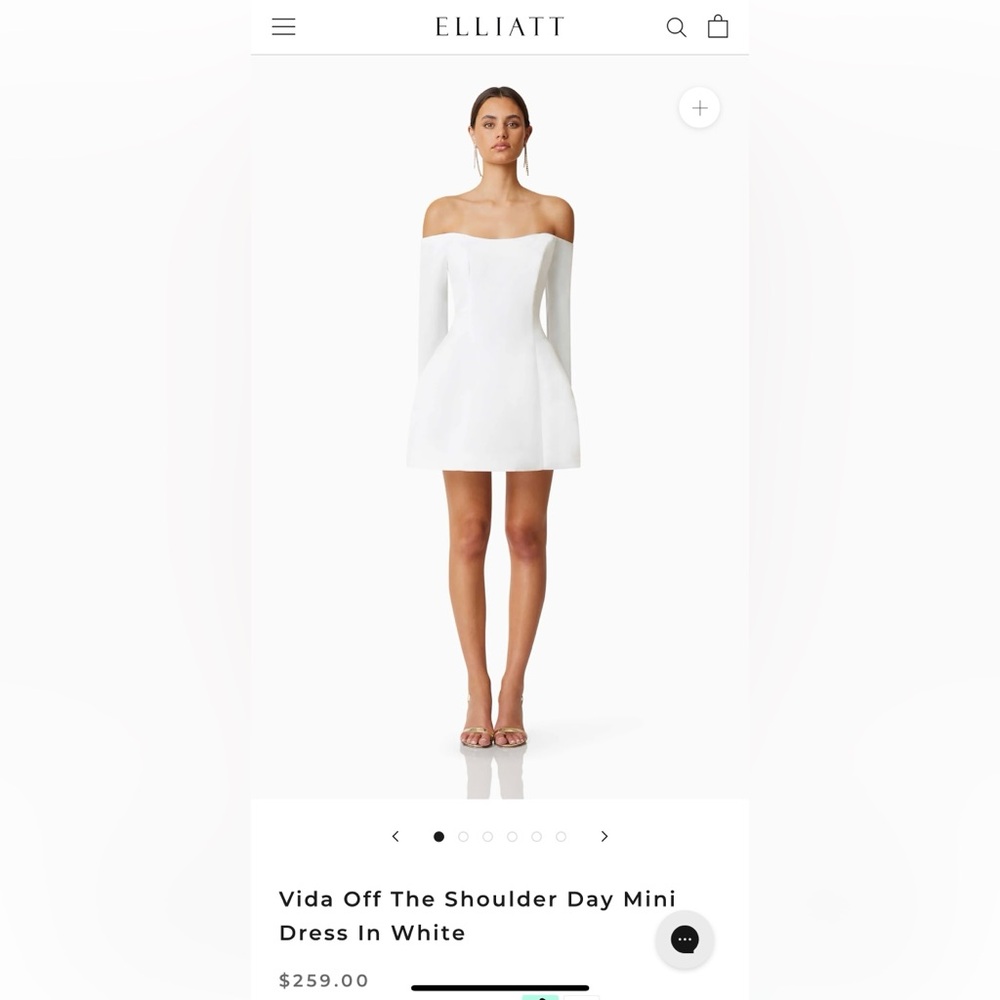 NWT Elliatt Vida Off The Shoulder Day Mini Dress in White size Medium
